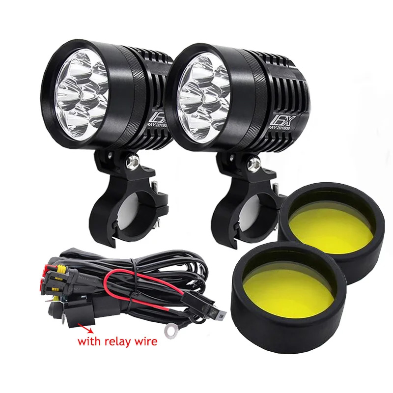Outdoor Lighting Yellow - Double Colors LED Strobe Motorcycle Headlight