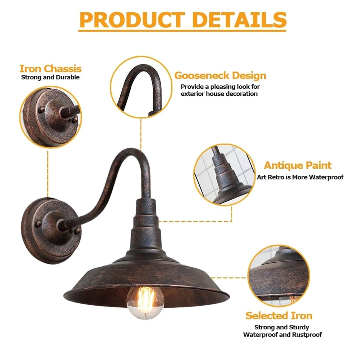 Outdoor Lighting Vintage - #14U Vintage Outdoor Wall Lamp Courtyard