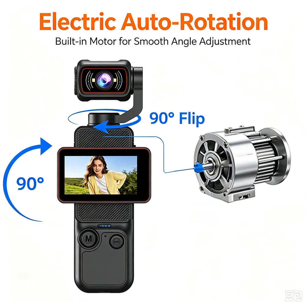 Outdoor Lighting Video - New Pocket Handheld Vlog Camera, 270°