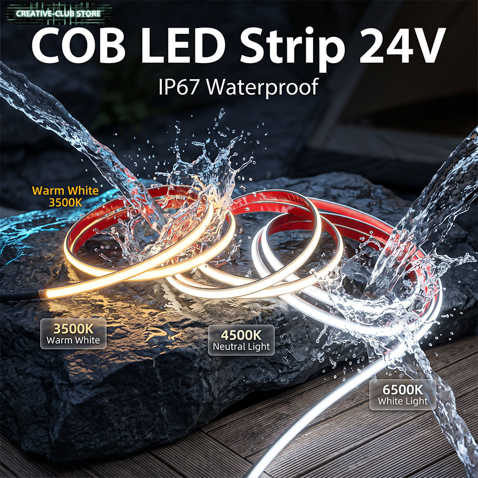 Outdoor Lighting Low Voltage - COB waterproof IP67 light strip low