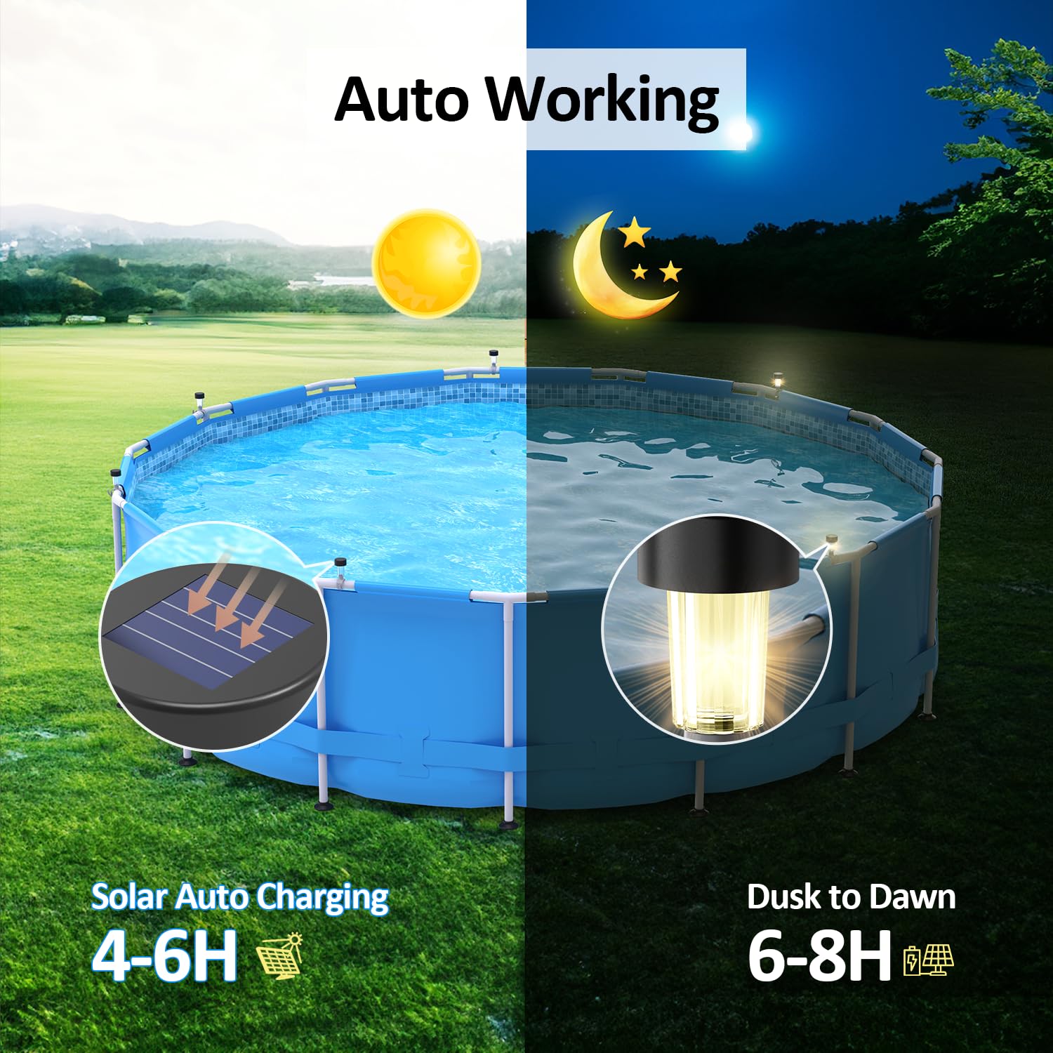 6 packages Solar Pool Light Fr - огляд і ціна Outdoor Lighting For Fence