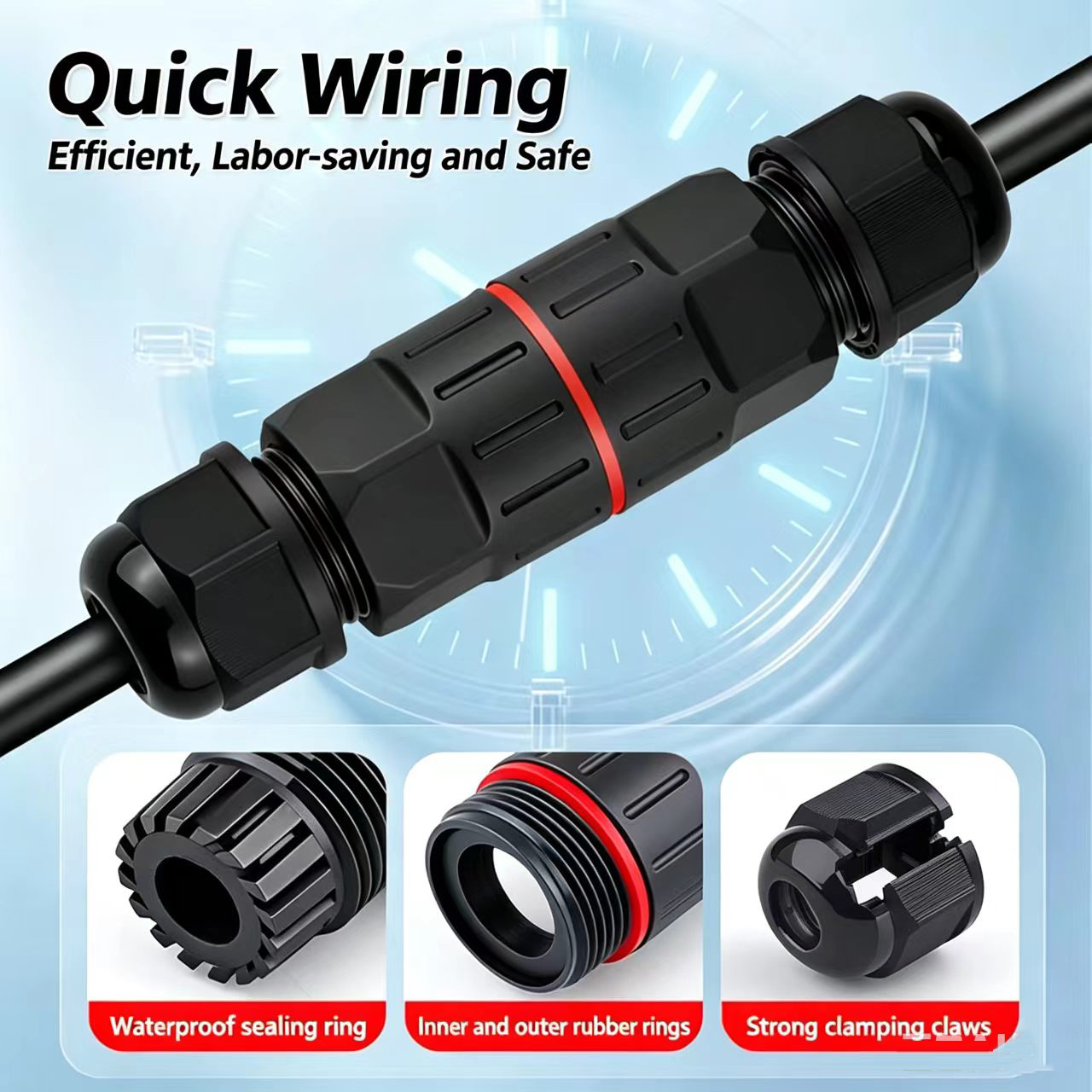 1Pc 2 Pin 3 Pin Wire Connector - огляд і ціна Outdoor Lighting Low Voltage