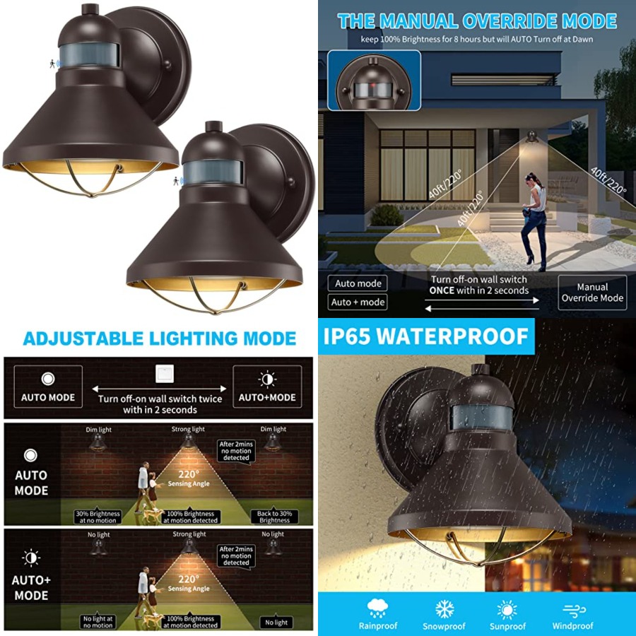 2 Pack Motion Sensor Outdoor L - огляд і ціна Outdoor Lighting Led