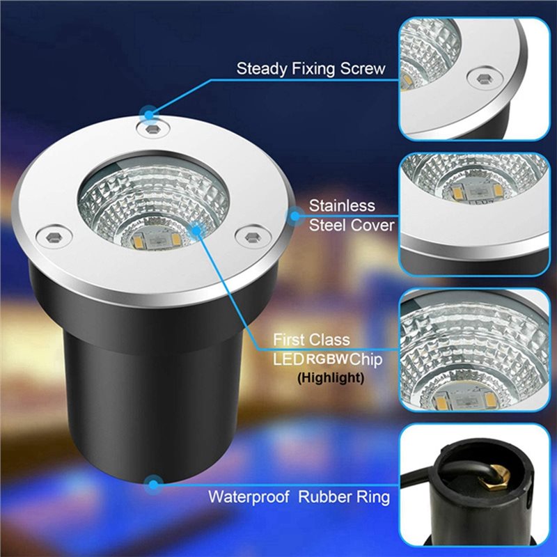 A01F-Outdoor 12V RGBW In Groun - огляд і ціна Outdoor Lighting Low Voltage