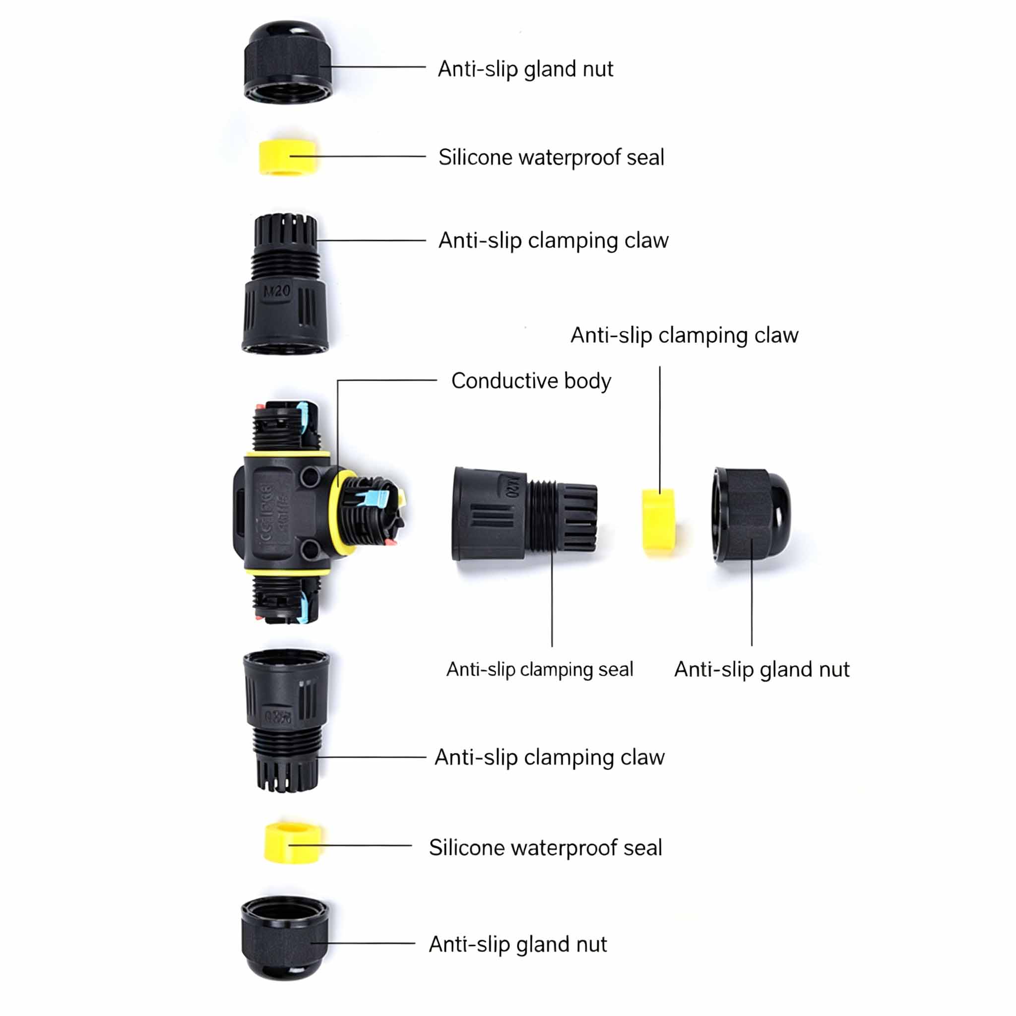 IP68 Waterproof T-Type Cable C - огляд і ціна Outdoor Lighting Wire Connectors
