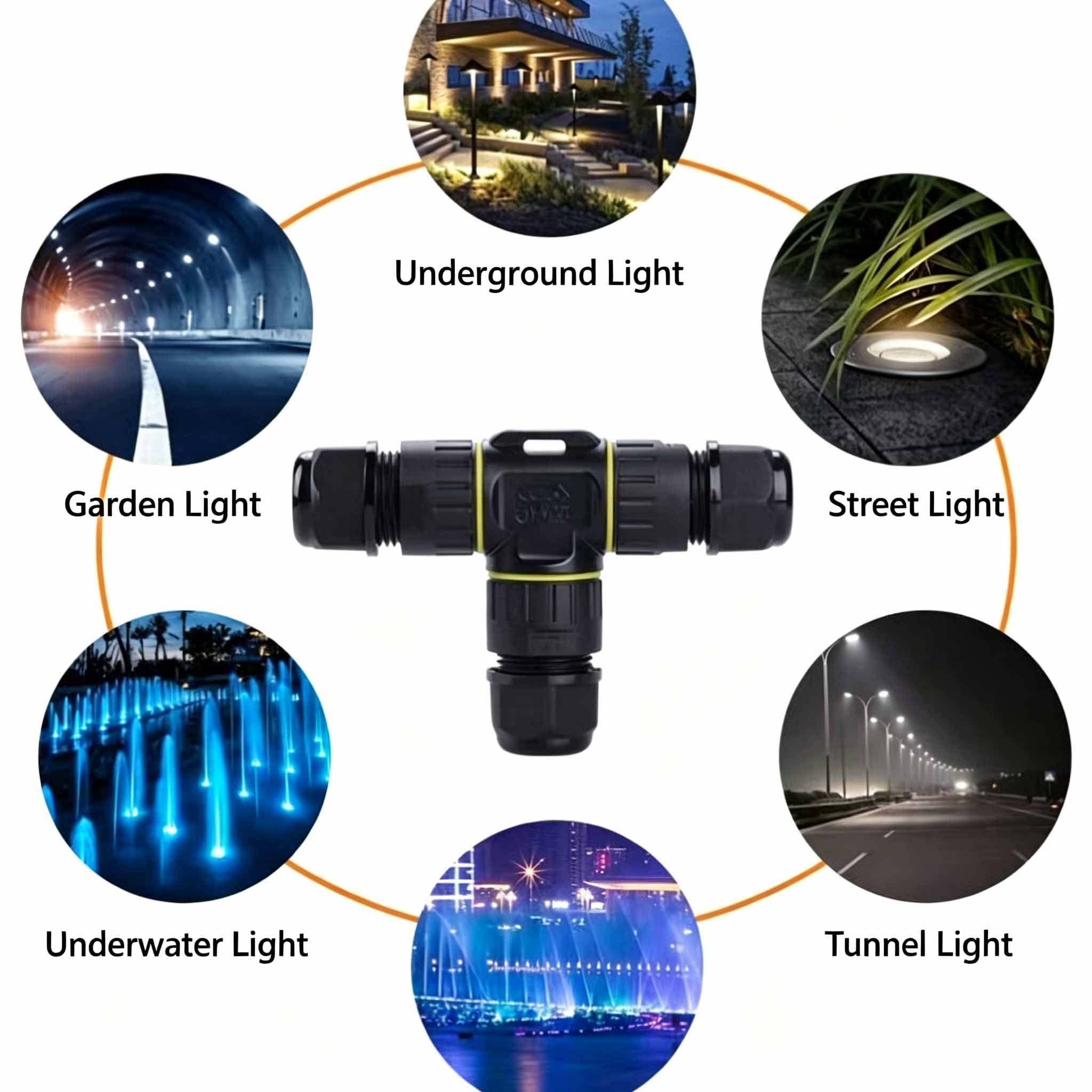 IP68 Waterproof T-Type Cable C - огляд і ціна Outdoor Lighting Wire Connectors