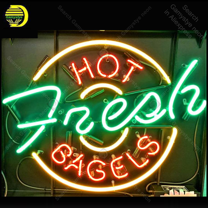 Neon Sign for HOT Fresh BAGELS - огляд і ціна Outdoor Lighting Expressions