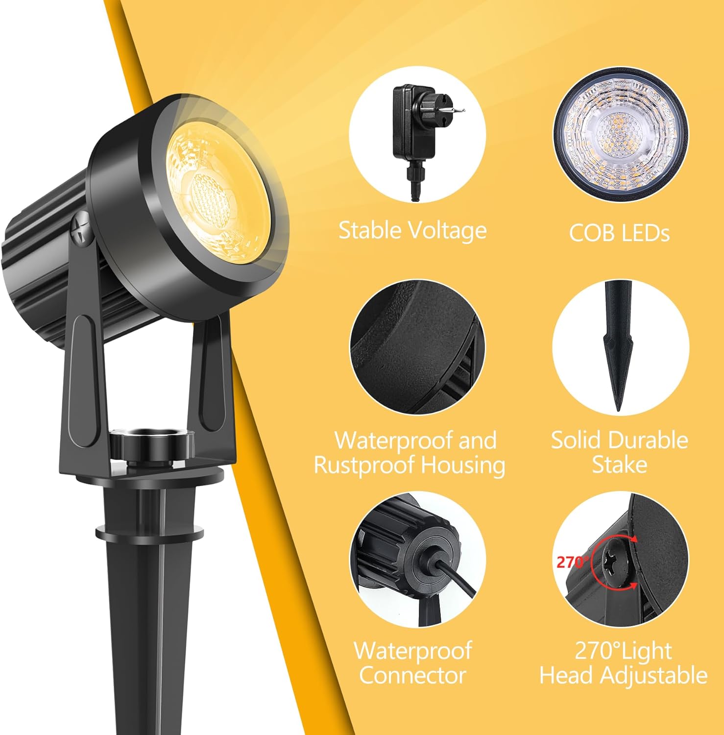 4/6/8LEDS 3000K Outdoor Spotli - огляд і ціна Outdoor Lighting Low Voltage