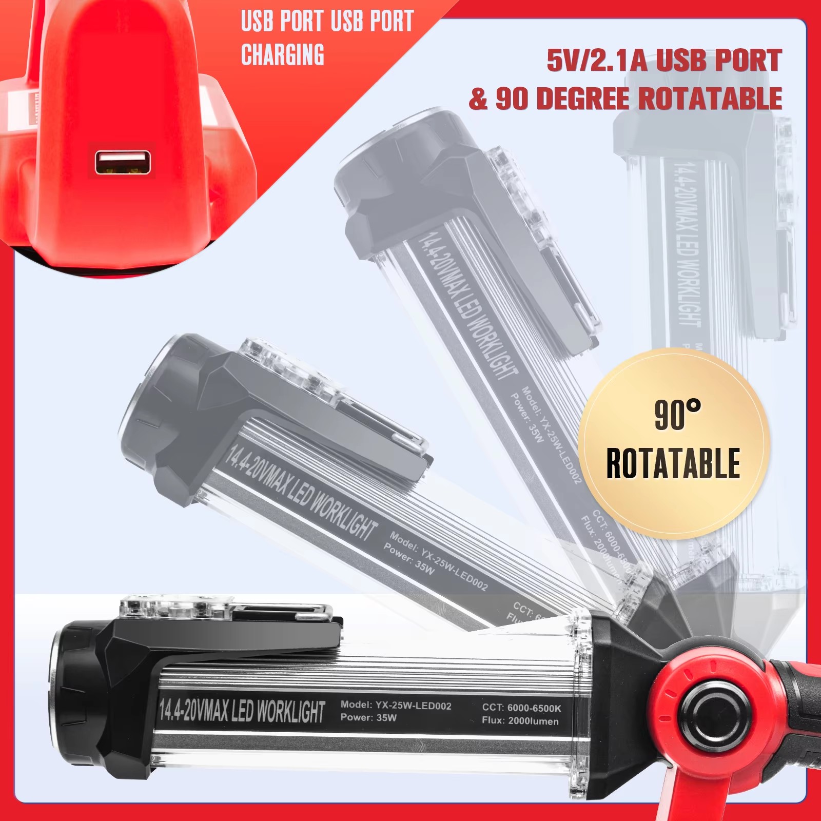 35W 2000LM Cordless LED Work L - огляд і ціна Outdoor Lighting Milwaukee