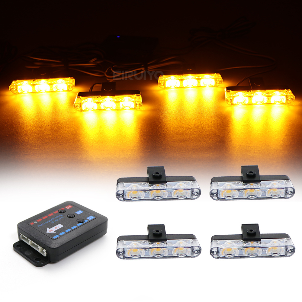 4x 3 LED Grill Car LED Strobe  - огляд і ціна Outdoor Lighting Yellow