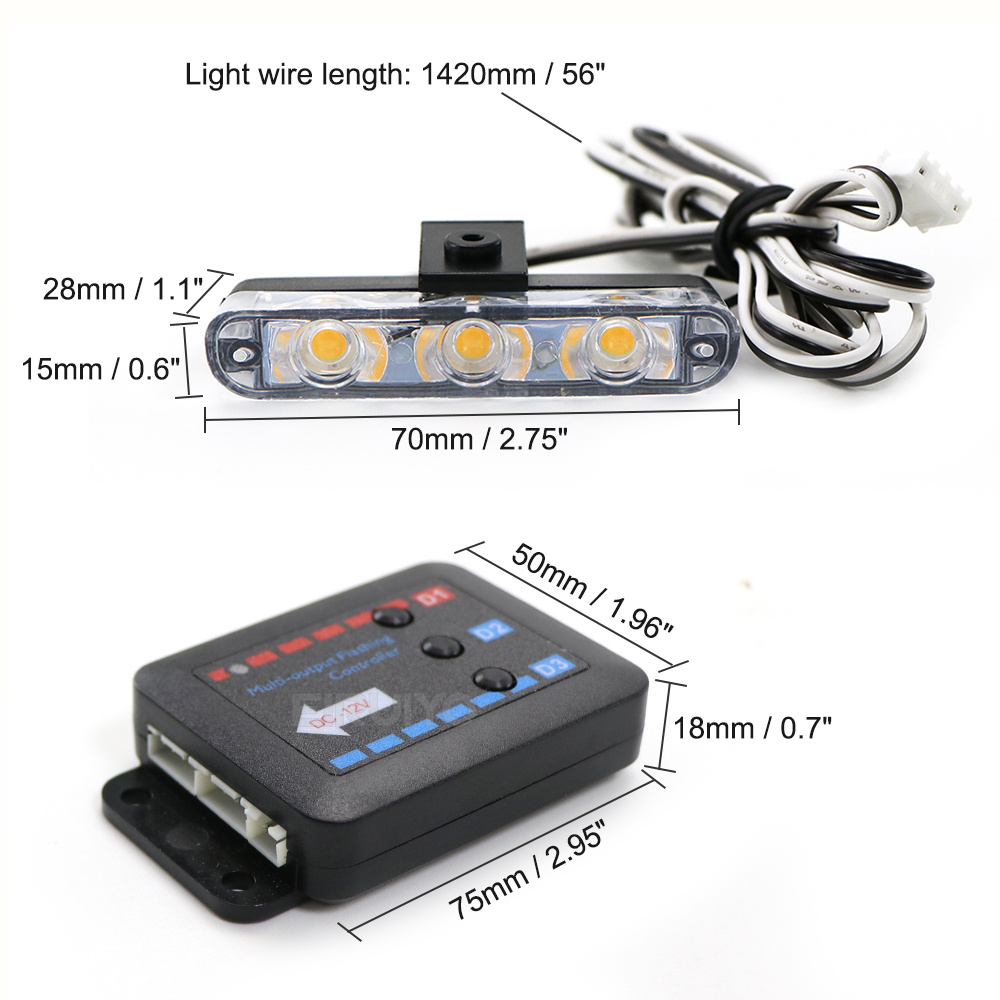 4x 3 LED Grill Car LED Strobe  - огляд і ціна Outdoor Lighting Yellow